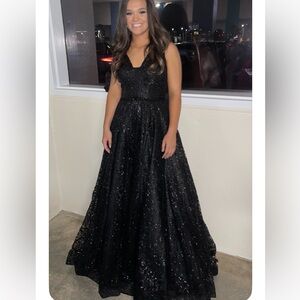 Clarisse Black Sparkling Prom Dress.  Worn less than 2 hrs. Bought New for $985.